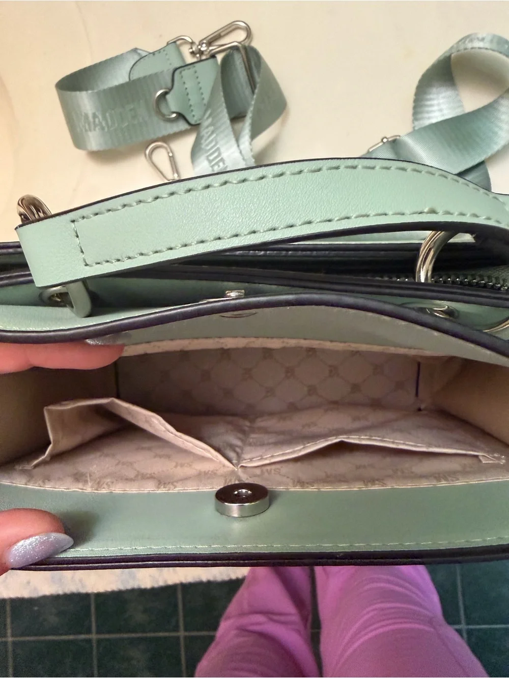 Steve Madden Mint Green Boxy Crossbody Bag